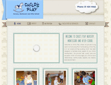 Tablet Screenshot of childs-play.ie